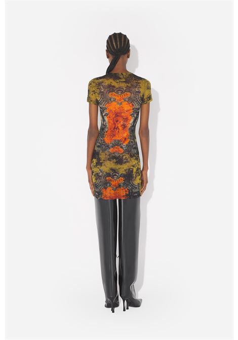 abito corto mesh printed médaillon donna multicolor JEAN PAUL GAULTIER | 25/03-W-DR024-M006P004115